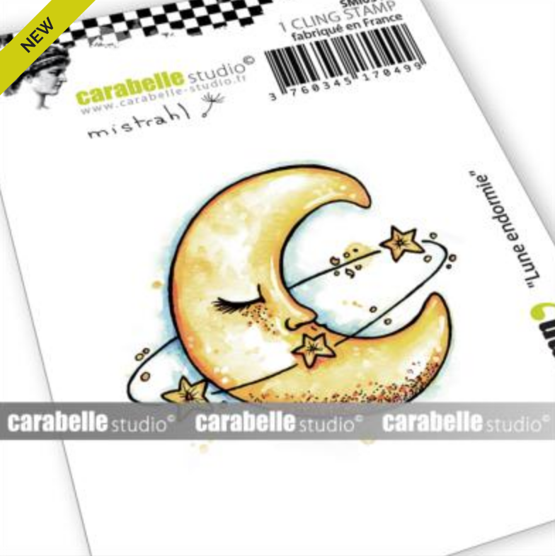 Carabelle Studio - Rubber Cling Stamp Small - Lune Endormie by Mistrahl - Moon