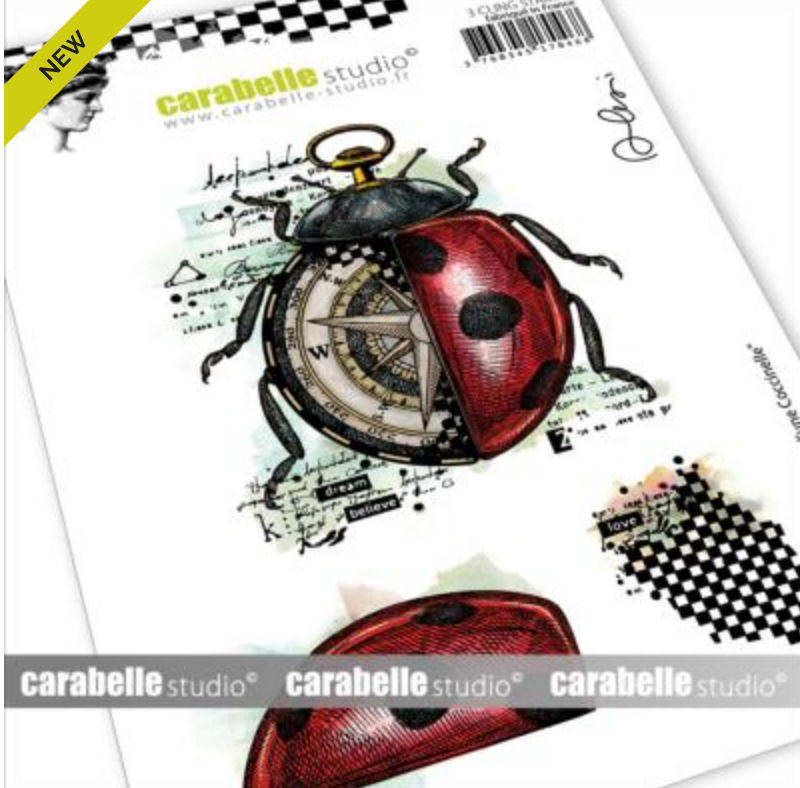 Carabelle Studio - Rubber Cling Stamp A6 - Le Rêve D’une Coccinelle by Alexi - Steampunk Ladybird