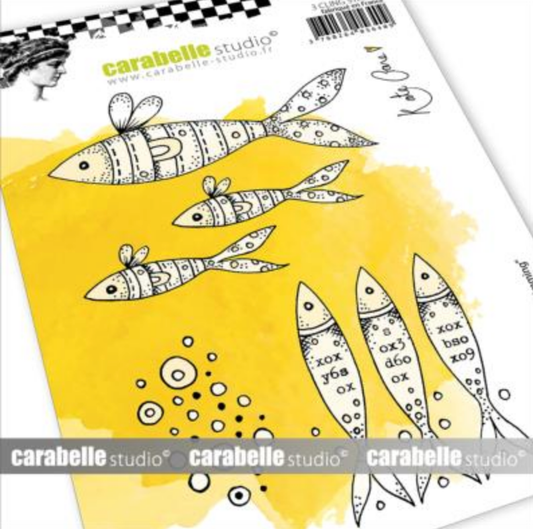 Carabelle Studio - Rubber Cling Stamp A6 - Keep Swimming by Kate Crane