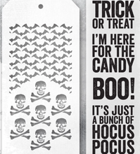 Tim Holtz Bold Frights Stamps and Crossbones & Batground Stencils