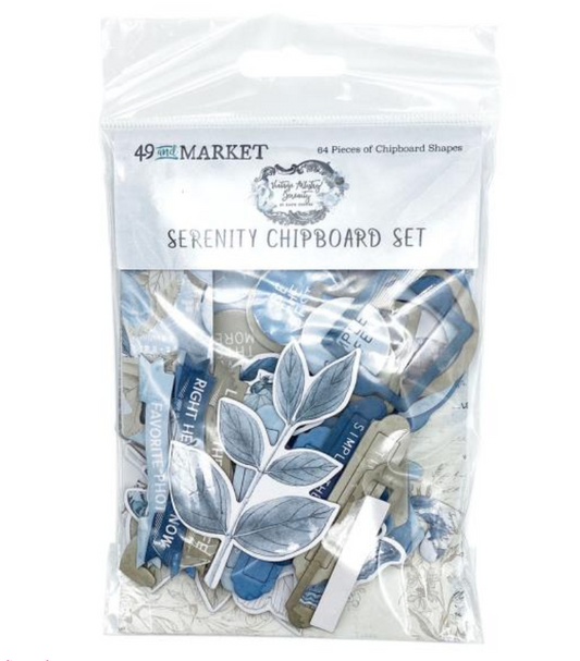 49 and Market - Vintage Artistry Serenity - Chipboard Bits
