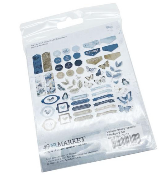49 and Market - Vintage Artistry Serenity - Chipboard Bits