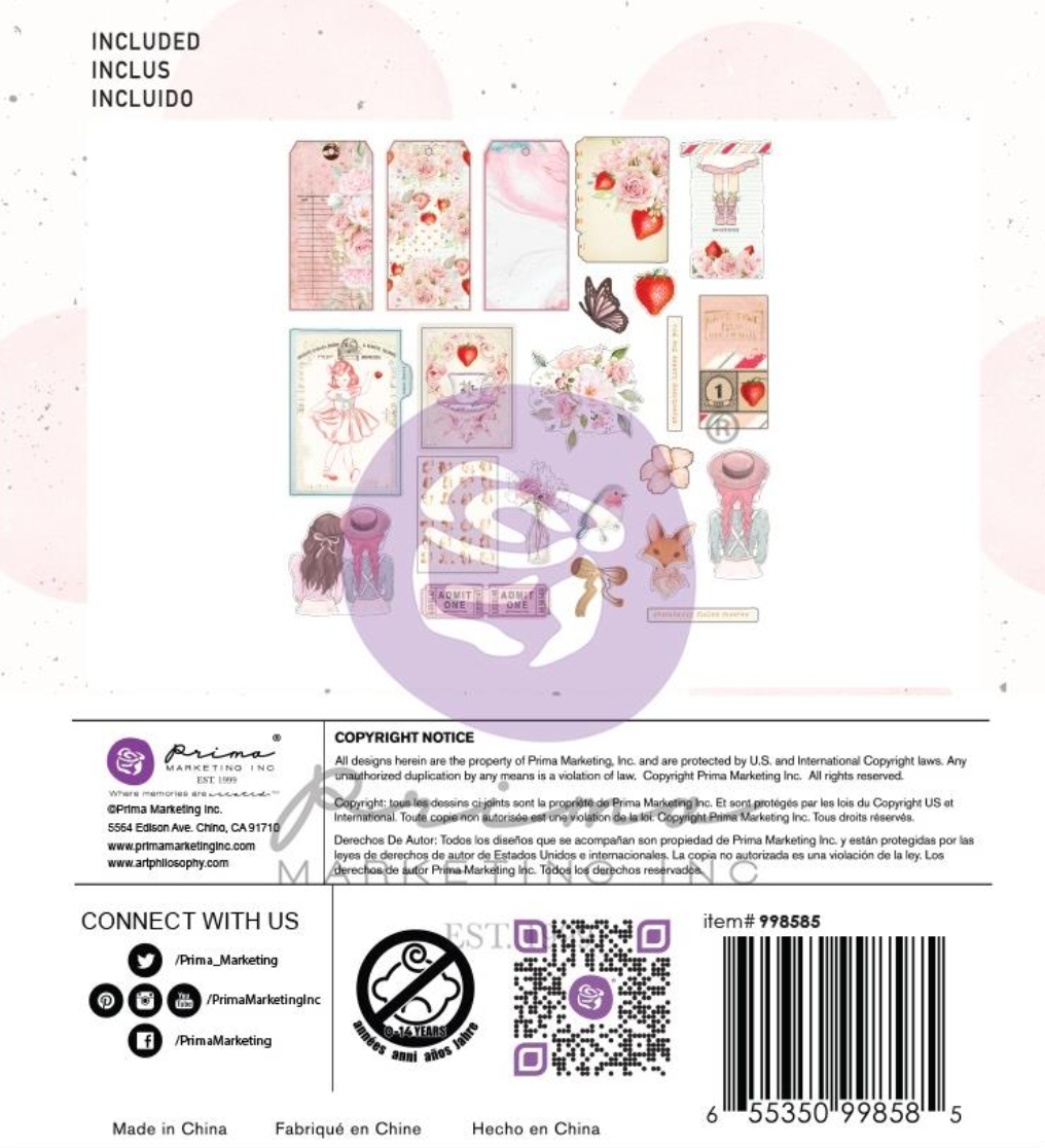 Prima Marketing - Strawberry Milkshake Collection - Cardstock Ephemera 22/Pkg