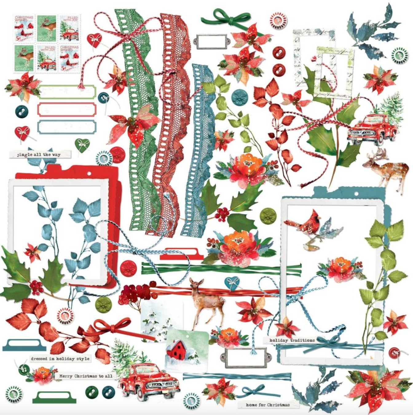 Laser Cut Elements - ART Options - Holiday Wishes - 49 And Market