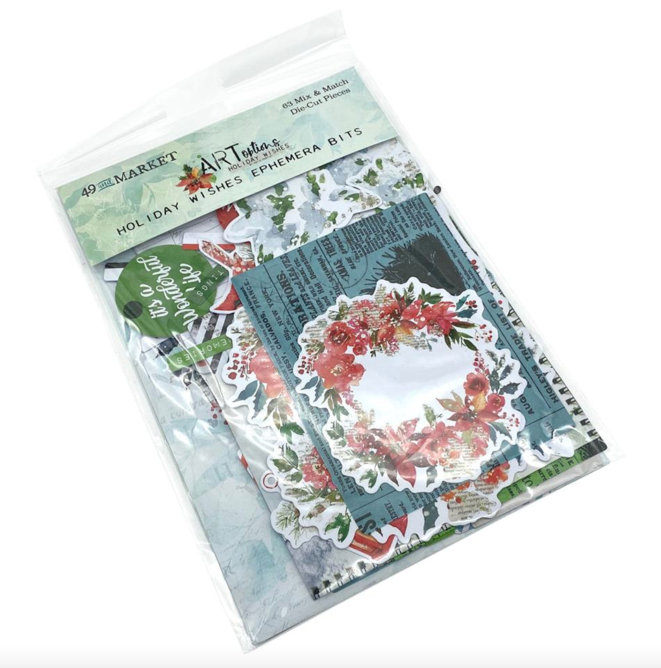 Ephemera Bits -  ART Options - Holiday Wishes - 49 And Market
