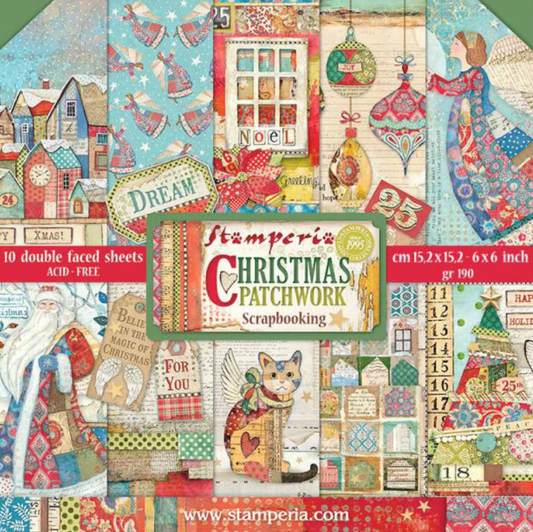 Stamperia - Christmas Patchwork - Scrapbooking Pad - 6x6 Inch