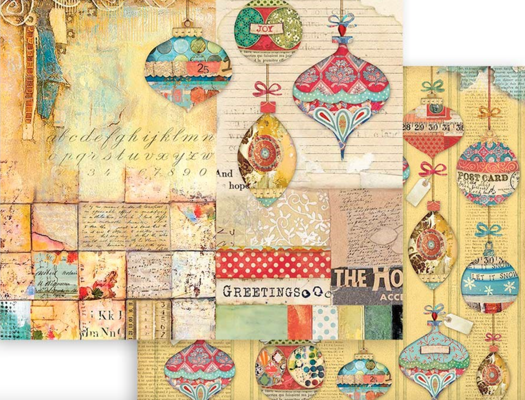 Stamperia - Christmas Patchwork - Scrapbooking Pad - 6x6 Inch
