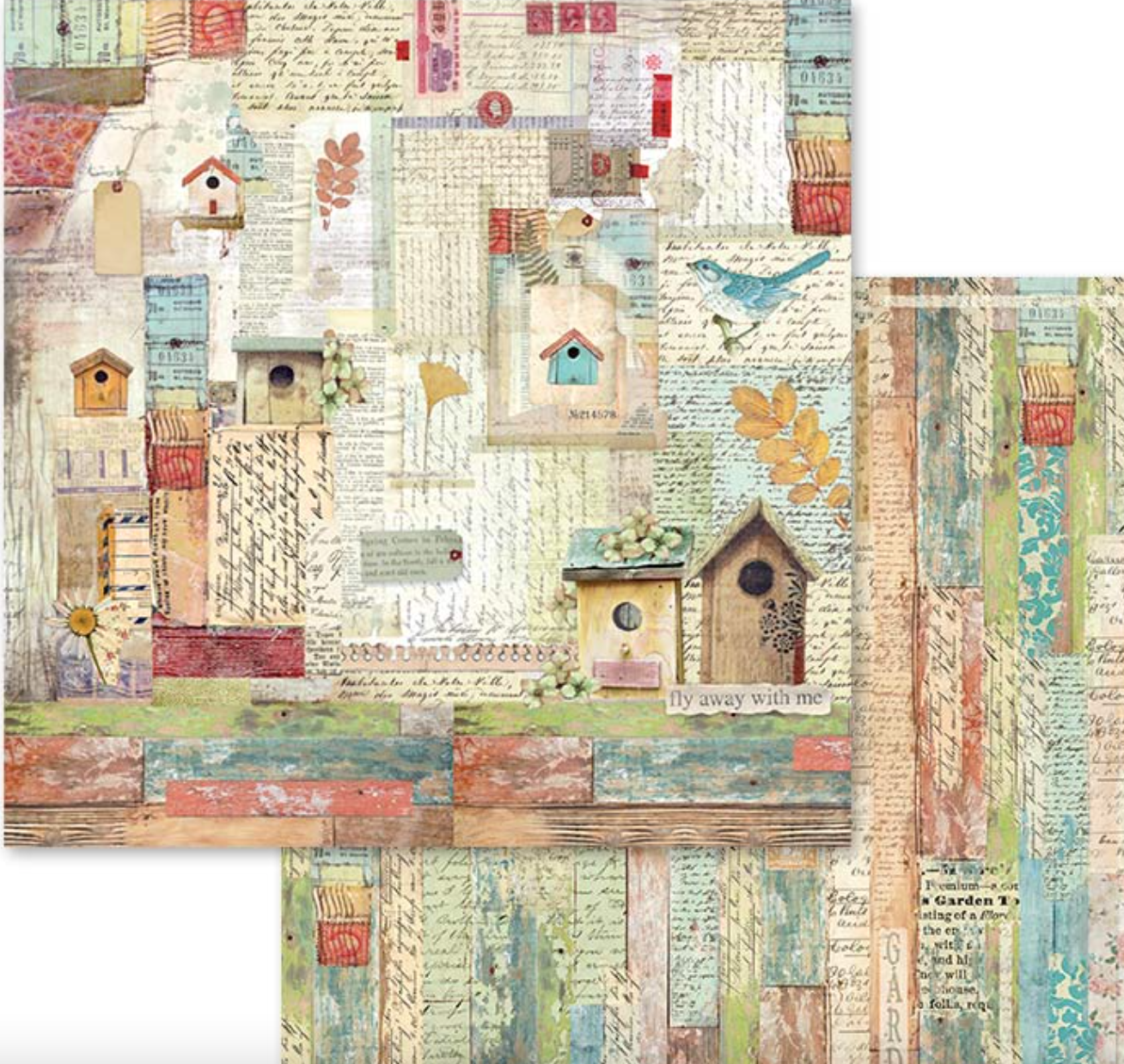 12x12 Inch - Garden - Scrapbooking Pad - 10 Sheets - Stamperia