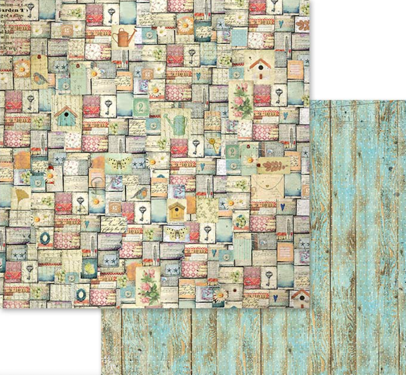 12x12 Inch - Garden - Scrapbooking Pad - 10 Sheets - Stamperia