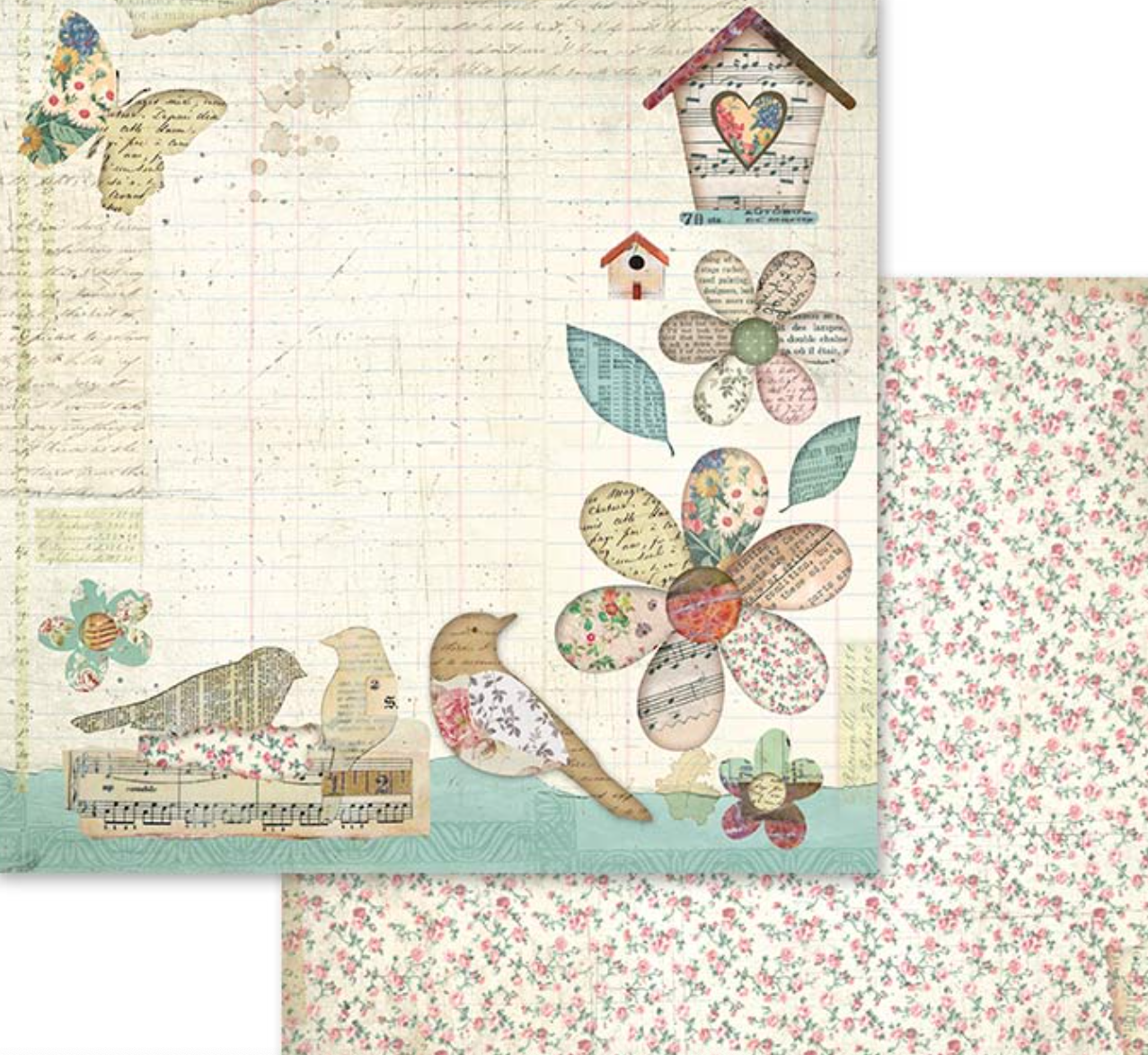 12x12 Inch - Garden - Scrapbooking Pad - 10 Sheets - Stamperia