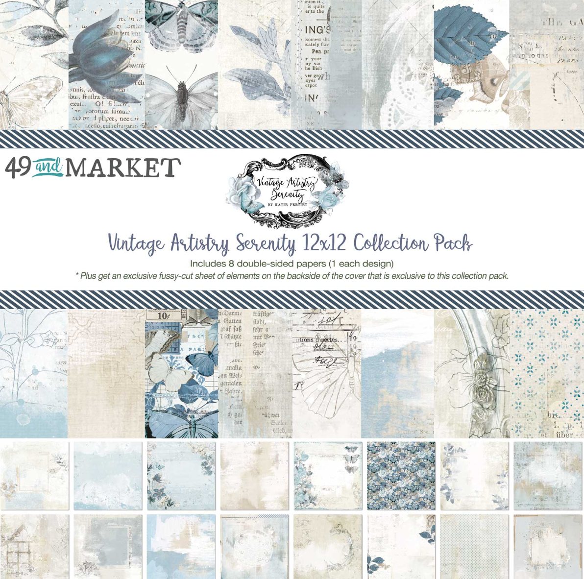 49 And Market - Vintage Artistry - Serenity - Collection Pack 12x12 Inch