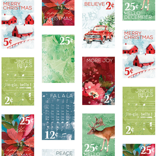 Postage Stamp - Washi Tape Roll - ART Options - Holiday Wishes -  49 And Market