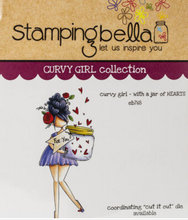Curvy Girl - With A Jar Of Hearts - Rubber Stamp - Stamping Bella