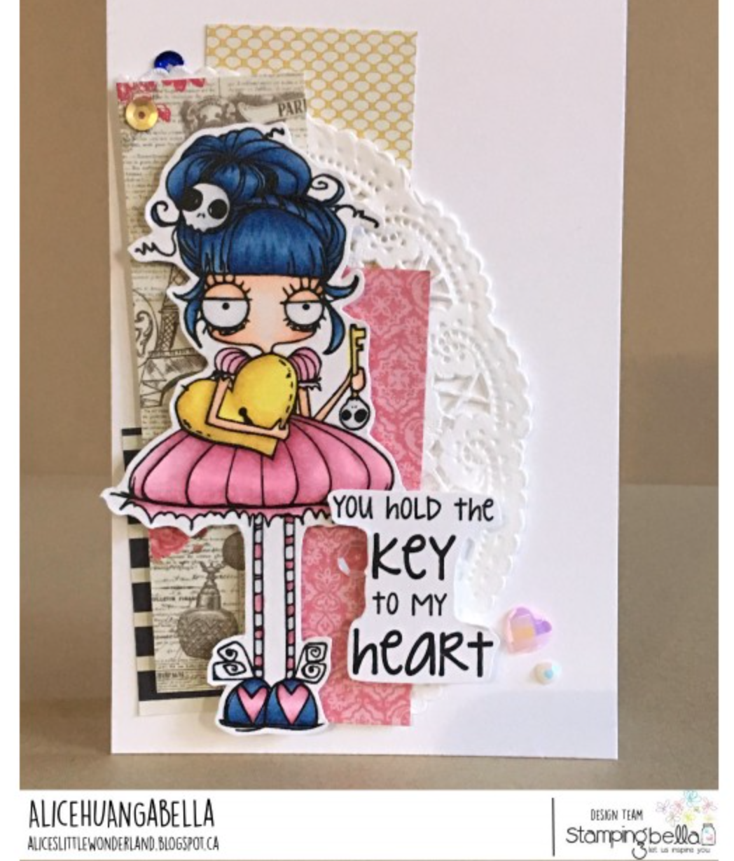 Oddball With A Lock & Key - Rubber Stamp - Stamping Bella