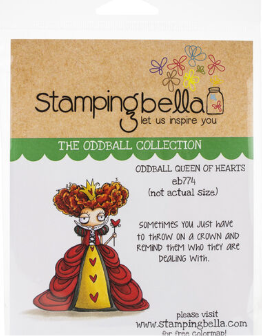 Oddball Queen Of Hearts - Rubber Stamp - Stamping Bella