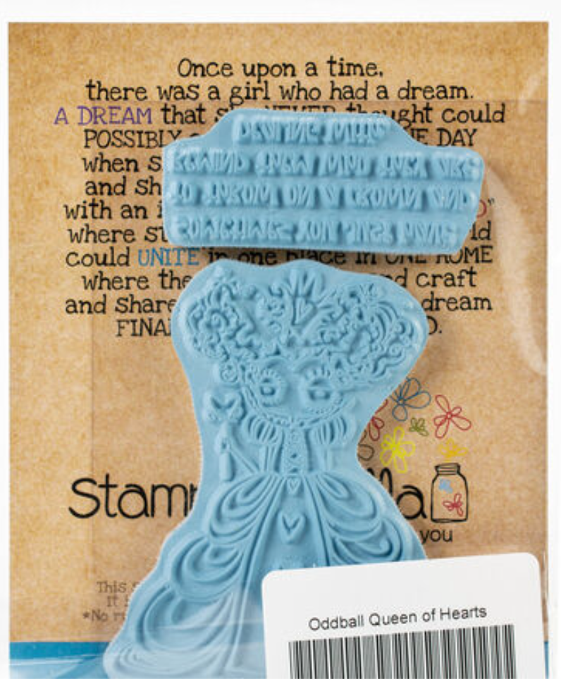 Oddball Queen Of Hearts - Rubber Stamp - Stamping Bella