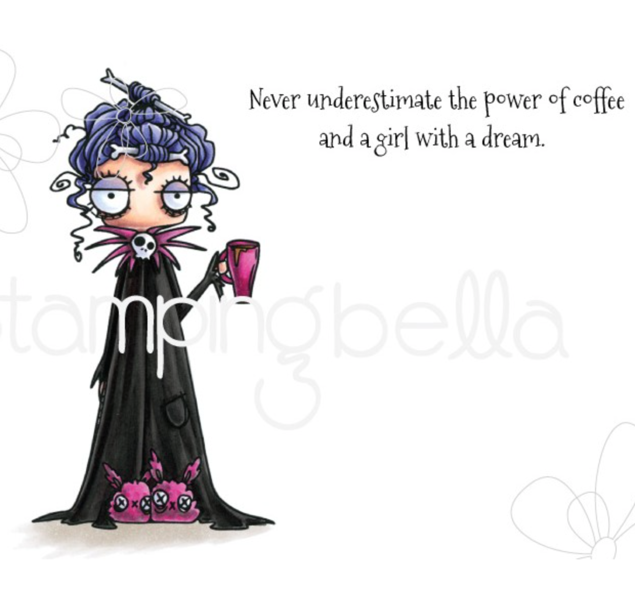 Oddball with a Coffee - Rubber Stamp - Stamping Bella