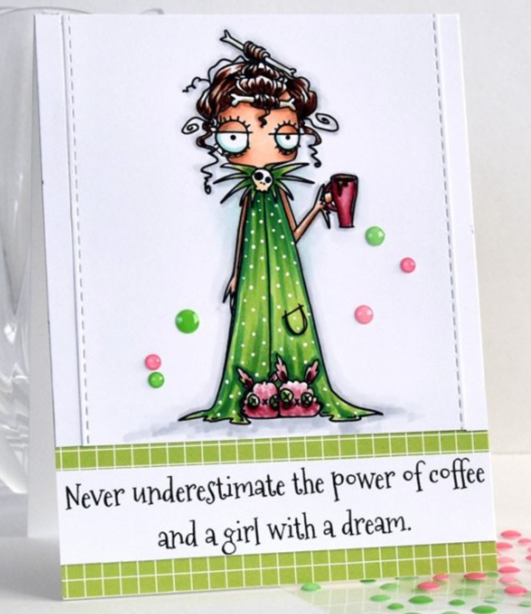 Oddball with a Coffee - Rubber Stamp - Stamping Bella