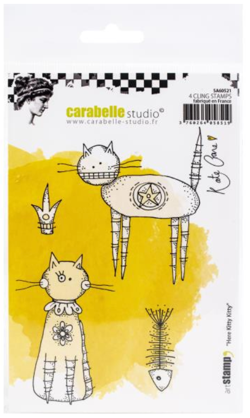 Here Kitty Kitty - Rubber Stamp - Carabelle Studio - Kate Crane