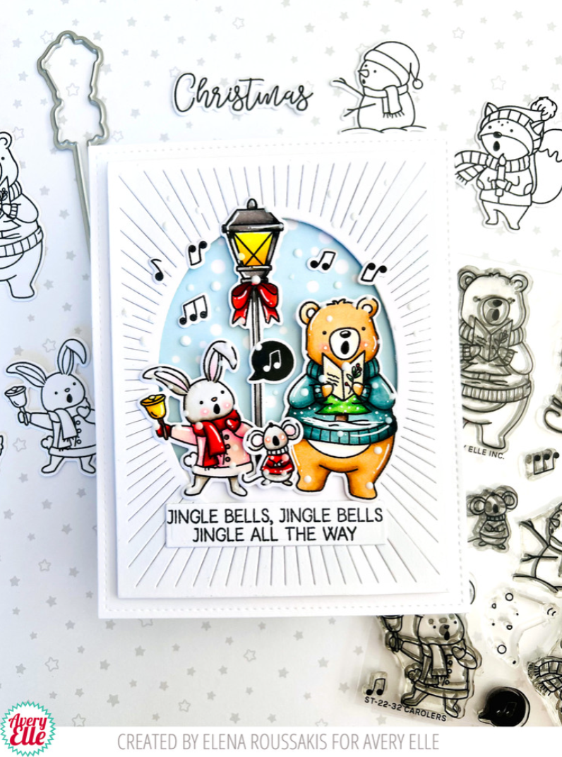 Carolers - 4x6 Inch Clear Stamp Set - Avery Elle