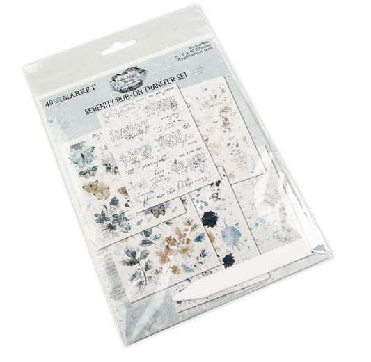 Rub-On Transfer Set - 6x8 Inch  - 6 Sheets - Vintage Artistry Serenity - 49 And Market