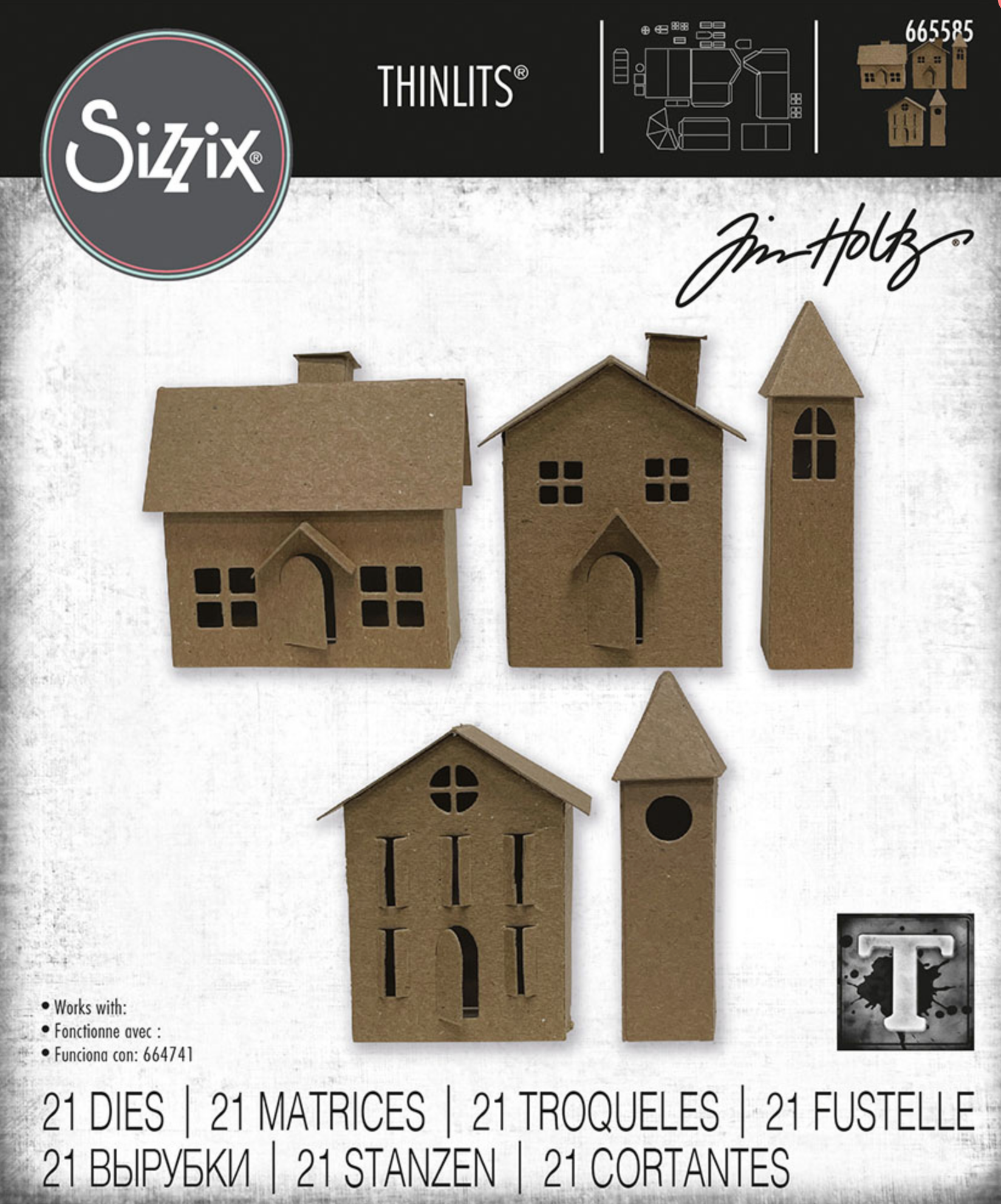 Sizzix - Tim Holtz - Thinlits Dies - Paper Village 2