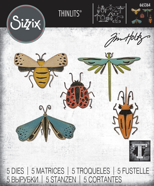 Sizzix - Tim Holtz - Thinlits Dies - Funky Insects