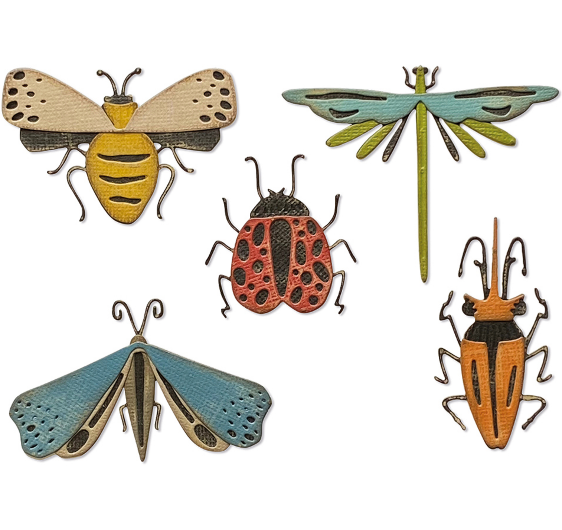 Sizzix - Tim Holtz - Thinlits Dies - Funky Insects