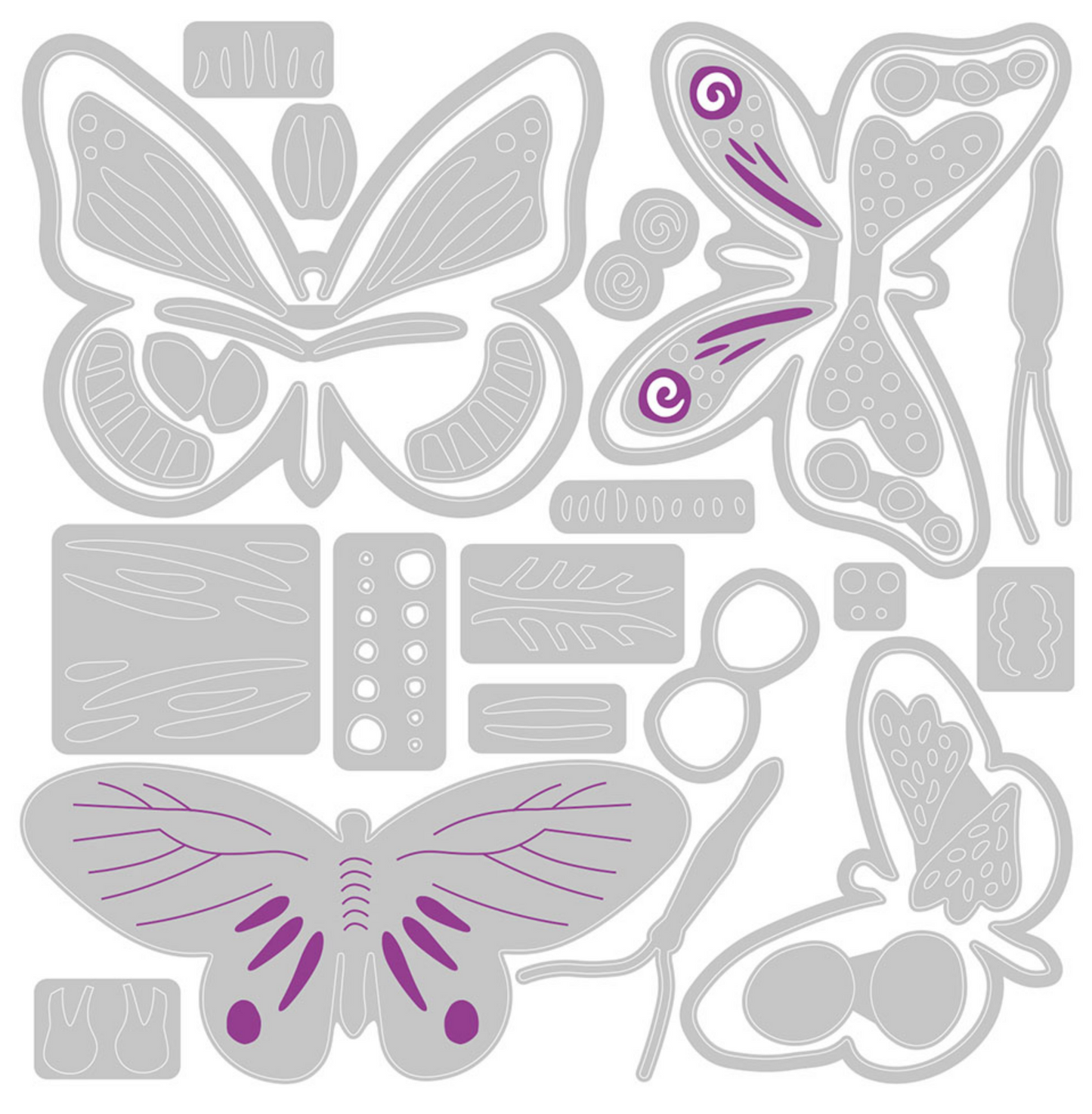 Sizzix - Thinlits Dies - Patterned Butterflies - Jennar