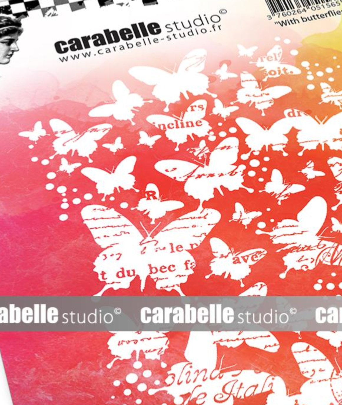 Carabelle Studio - Art Printing - Texture Plate - With Butterflies - A6