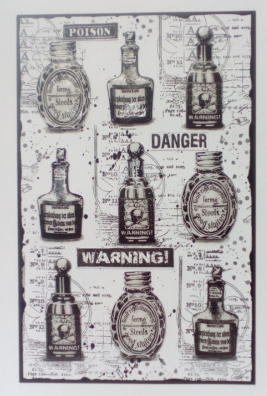 AALL and Create - APOTHECARY BOTTLES  - A7 - Designer Olga Heldwein - Clear Stamp Set - #431