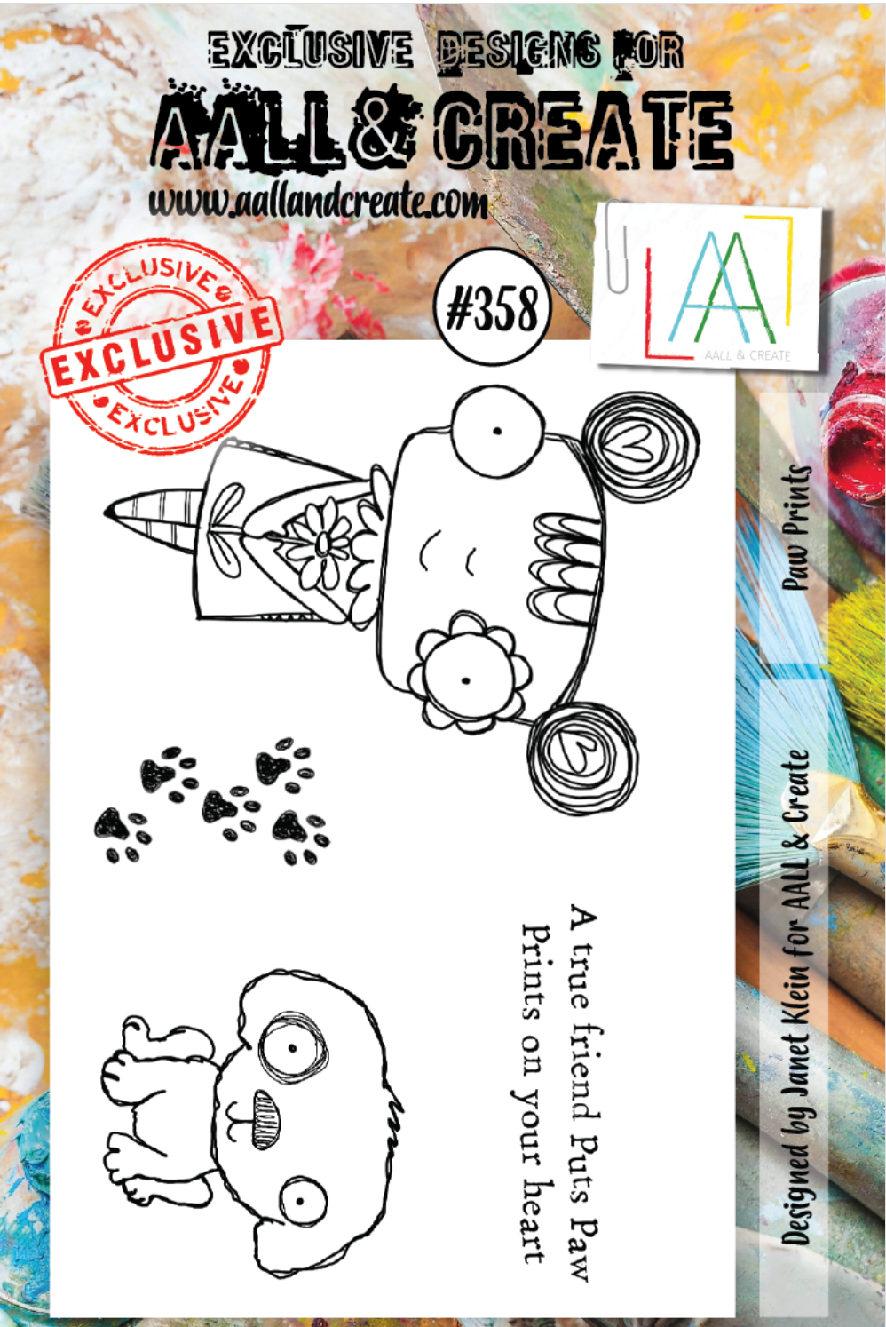 AALL and Create - Paw Prints - A7 - Designer Janet Klein - Clear Stamp Set - #358