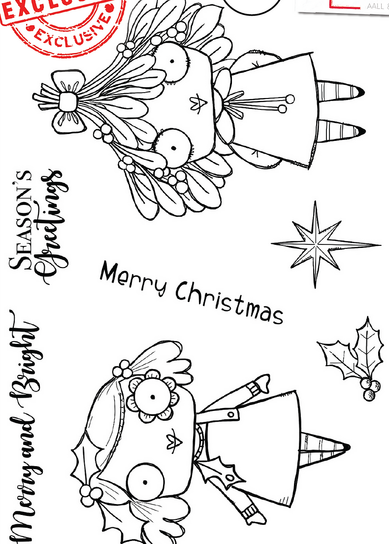 AALL and Create - Merry and Bright- A6 - Designer Janet Klein - Clear Stamp Set - #413