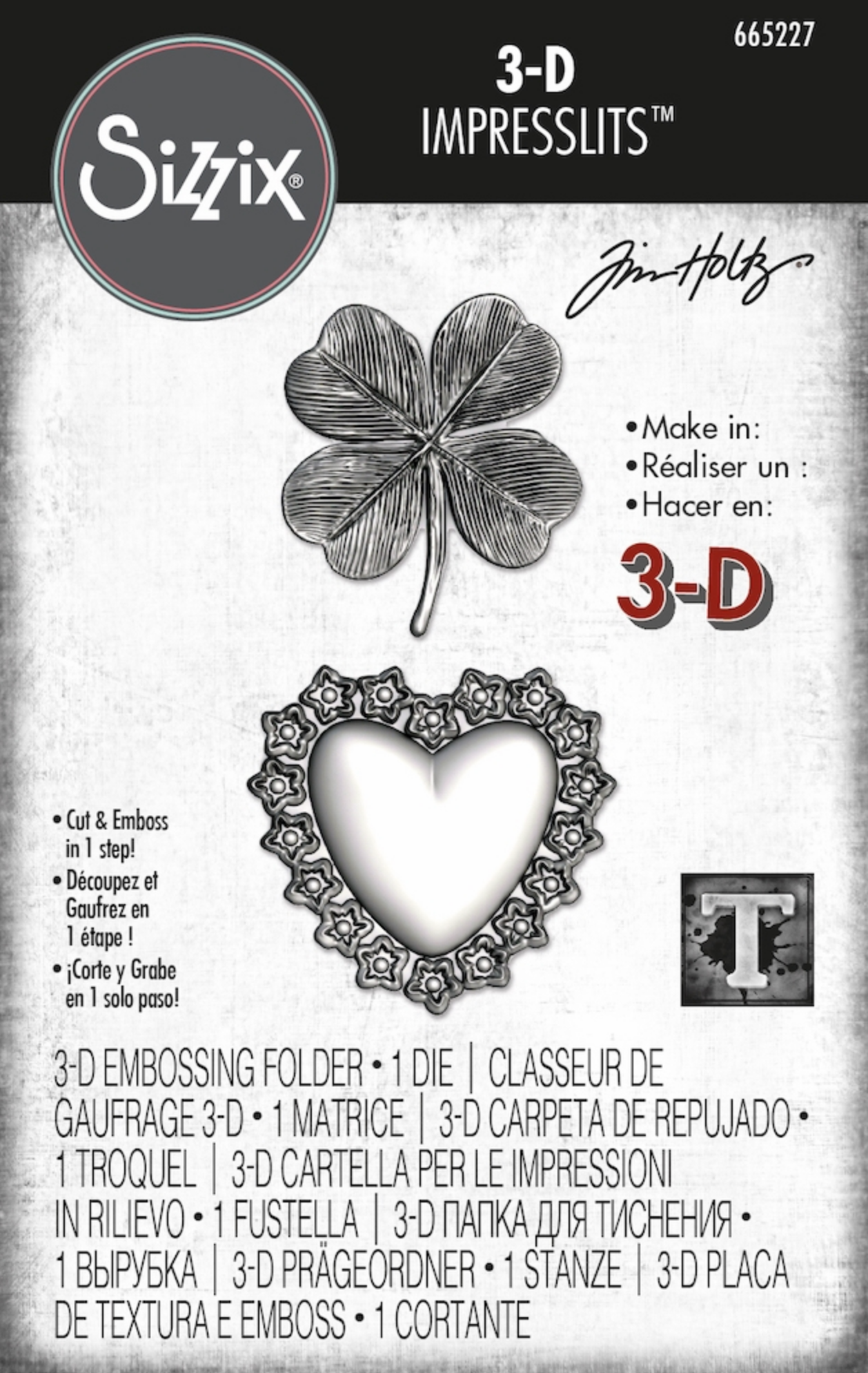 Sizzix -  Tim Holtz - 3D Impresslits  - Lucky Love