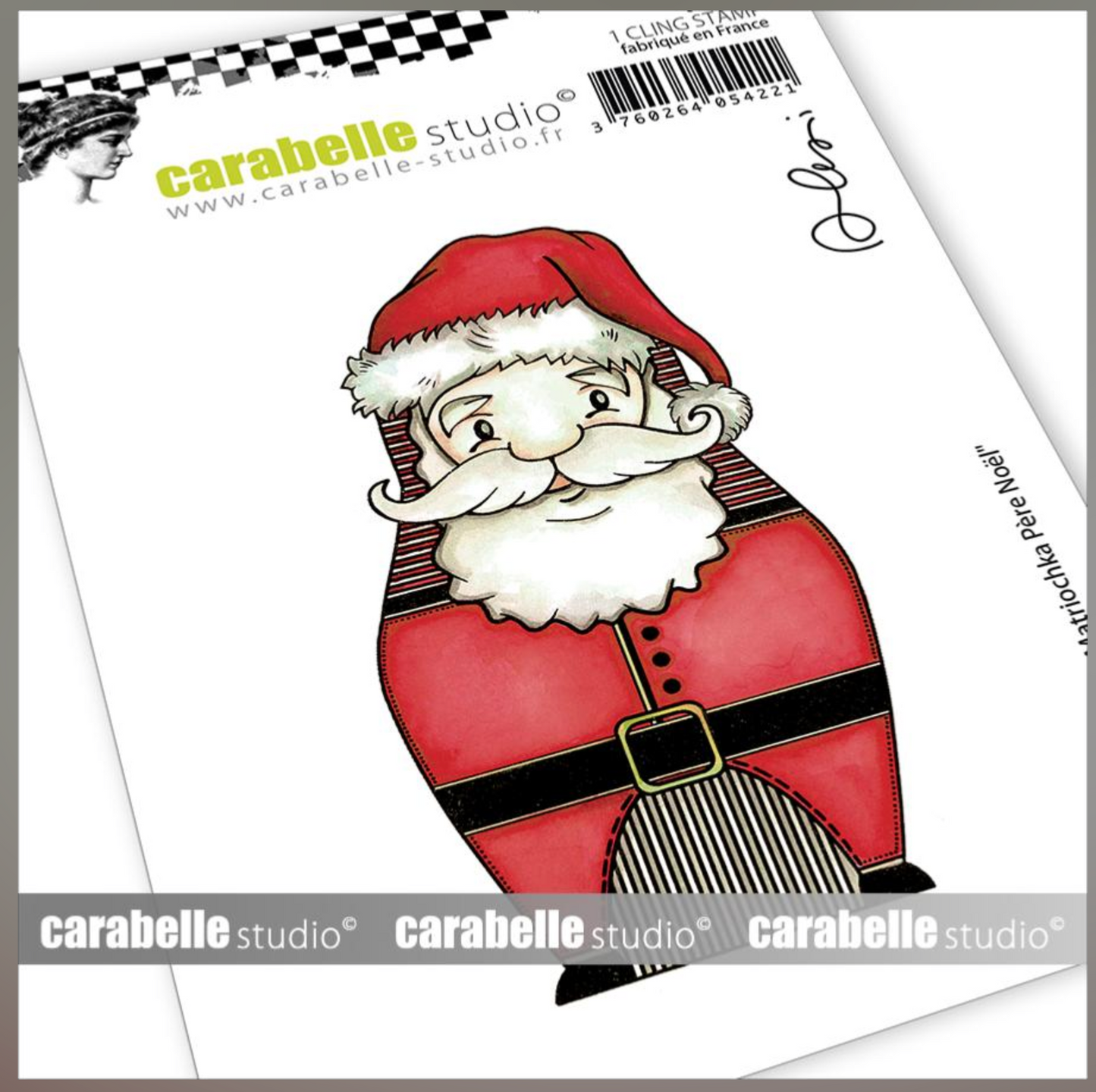 Carabelle Studio - Rubber Cling Stamp - Matriochka Pere Noel - A7