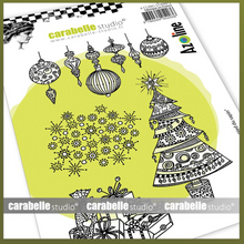 Carabelle Studio - Rubber Cling Stamp - Noël, Au Pied Du Sapin - A6