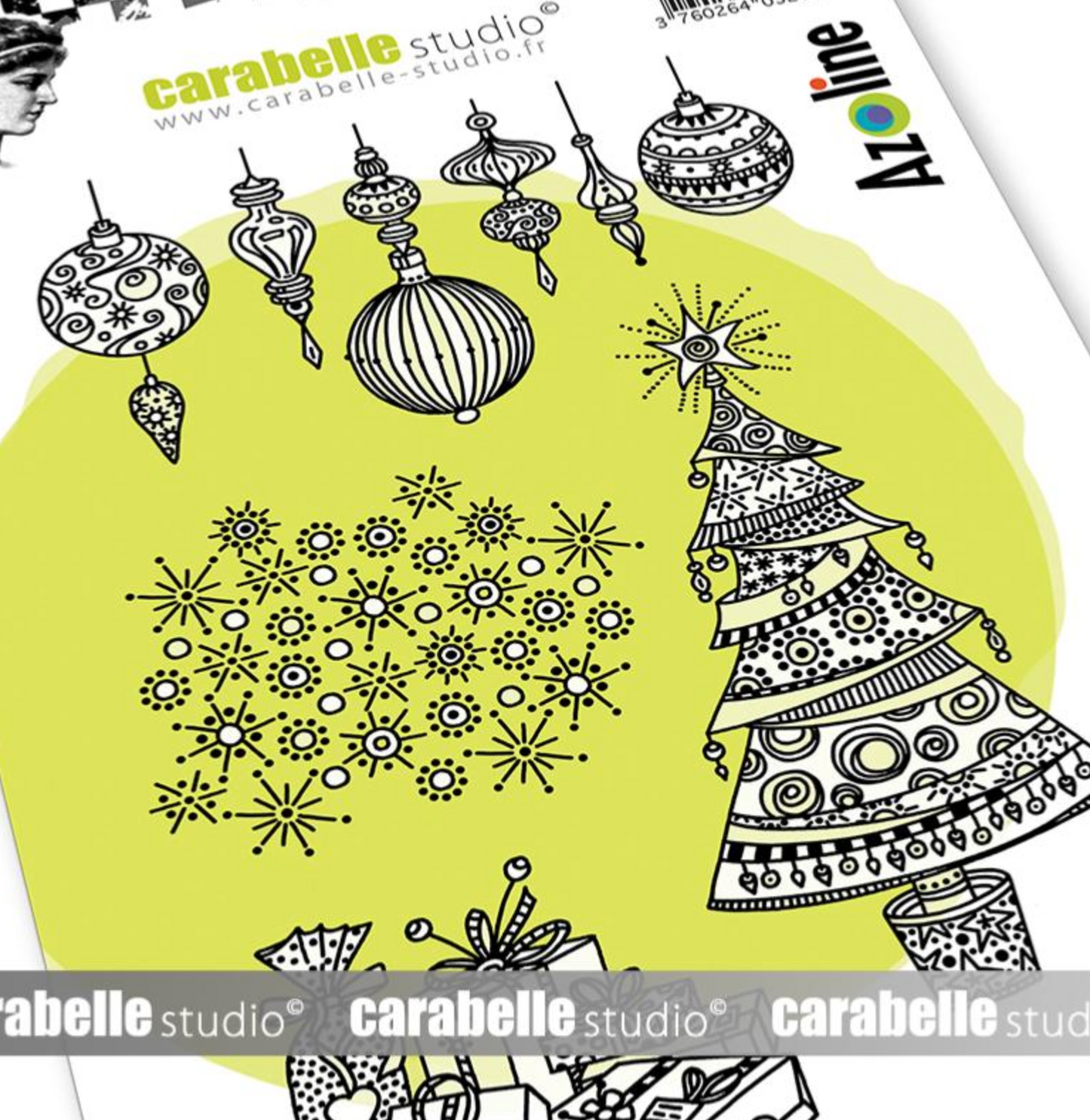 Carabelle Studio - Rubber Cling Stamp - Noël, Au Pied Du Sapin - A6