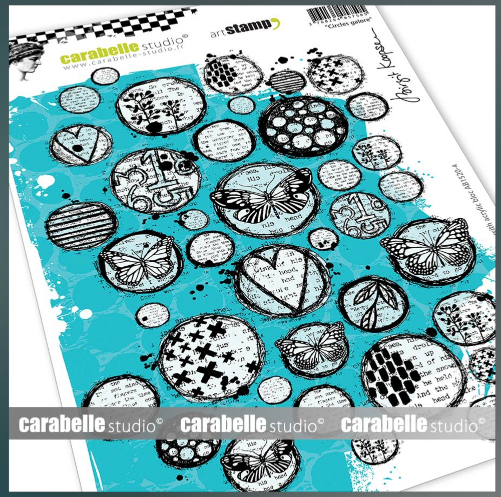 Carabelle Studio - Rubber Cling Stamp - Circles Galore - A5