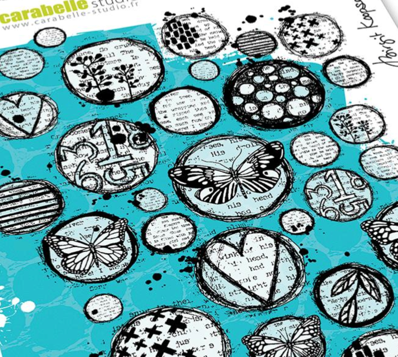 Carabelle Studio - Rubber Cling Stamp - Circles Galore - A5