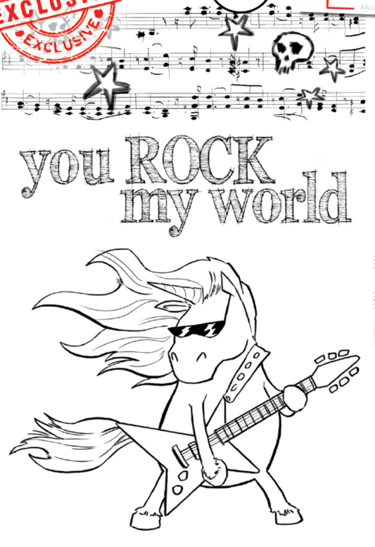 AALL and Create - Rocking Solo - A7 - Designer Olga Heldwein - Clear Stamp Set - #103