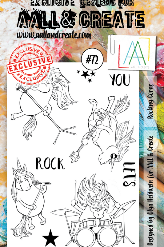 AALL and Create - Rocking Corns - A6 - Designer Olga Heldwein - Clear Stamp Set - #72