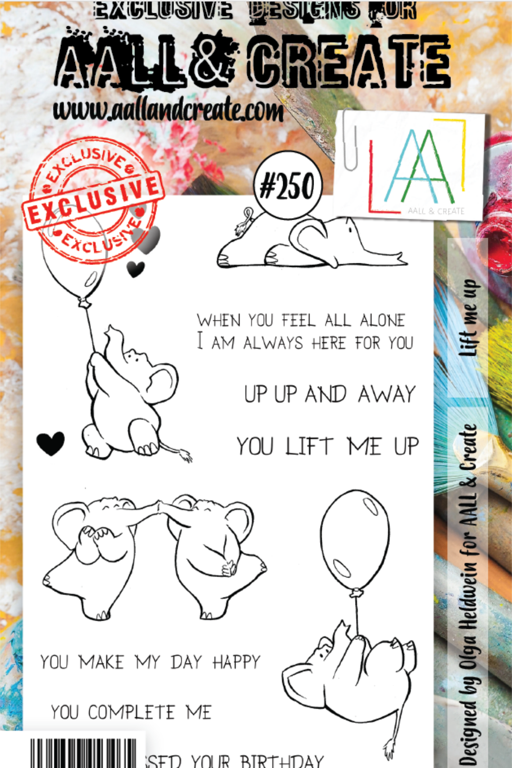 AALL and Create - Lift Me Up - A6 - Designer Olga Heldwein - Clear Stamp Set - #250