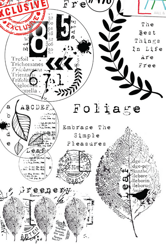 AALL and Create - Foliage - A5 - Designer Tracy Evans - Clear Stamp Set - #496