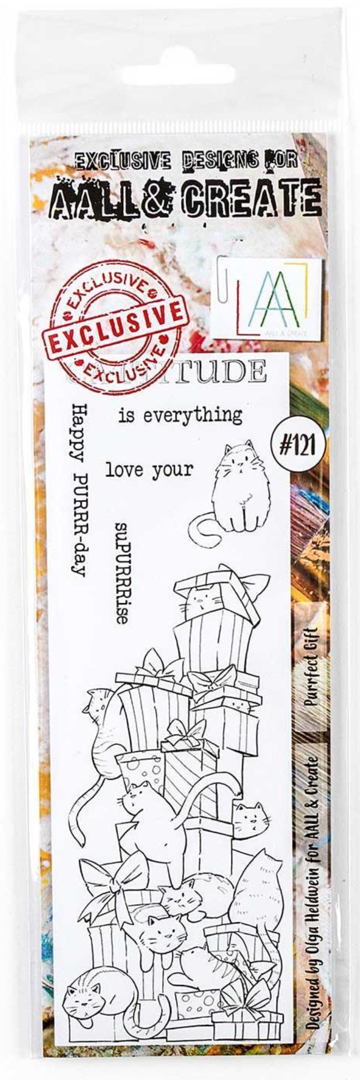 Aall and Create - Purrfect Gift - Border Stamp - Designer Olga Heldwein - Clear Stamp Set - #121