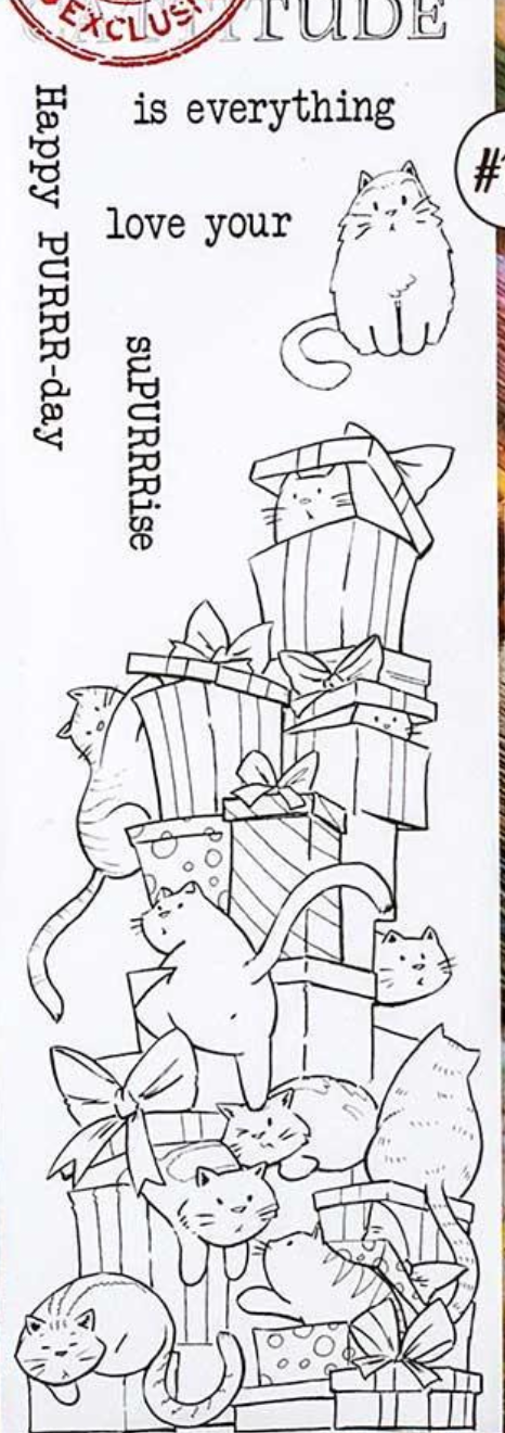 Aall and Create - Purrfect Gift - Border Stamp - Designer Olga Heldwein - Clear Stamp Set - #121