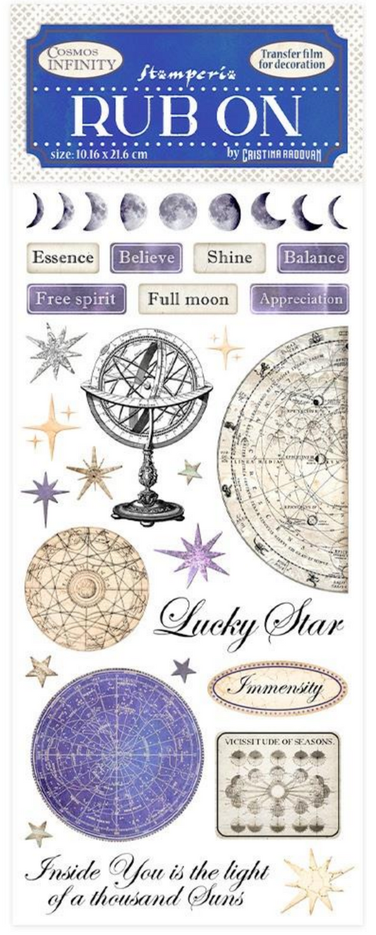 Cosmos Infinity - Rub-On - Lucky Star - 4x8.5 Inch - Stamperia