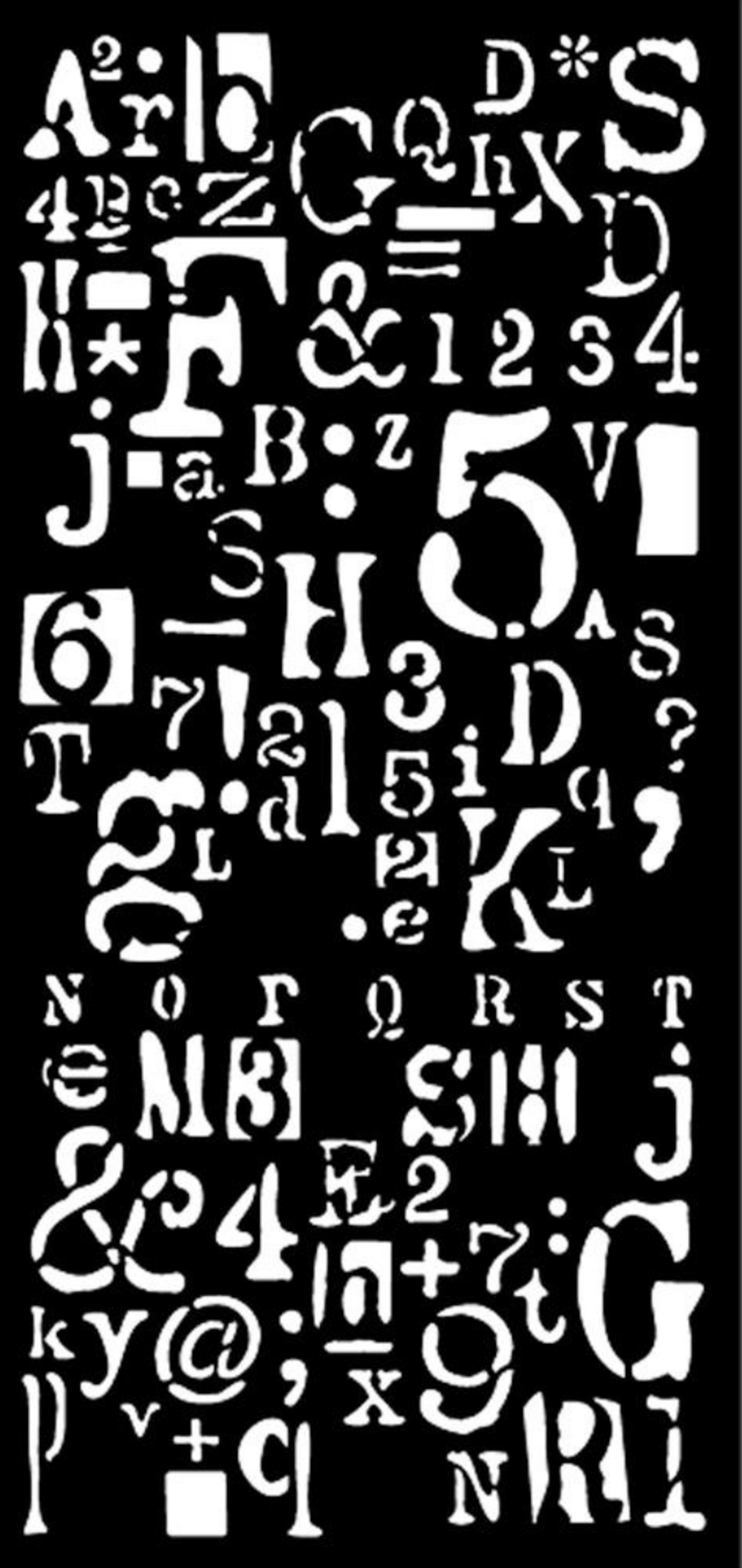 Create Happiness - Stencil - Letter and Numbers - Vicky Papaioannou - Stamperia