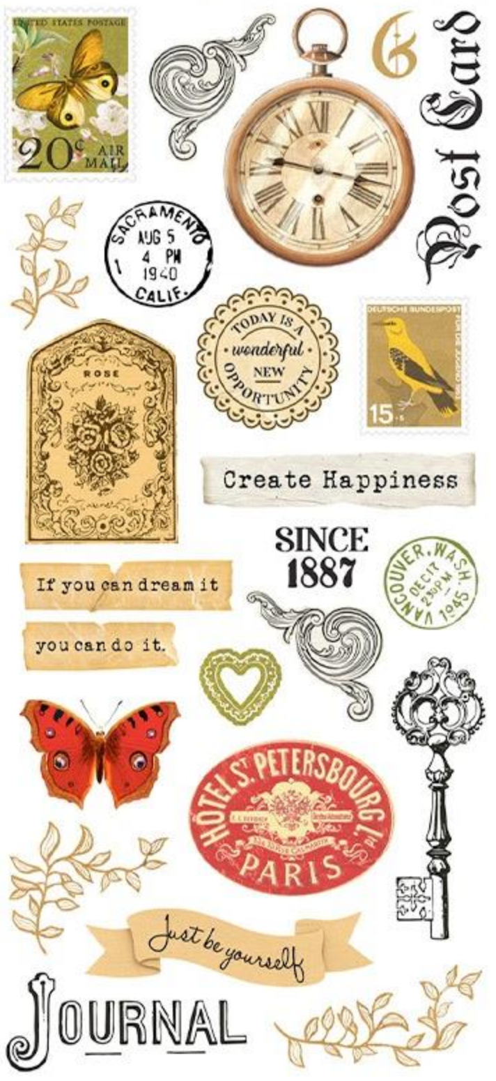 Create Happiness - Rub On - Journal - Vicky Papaioannou - Stamperia