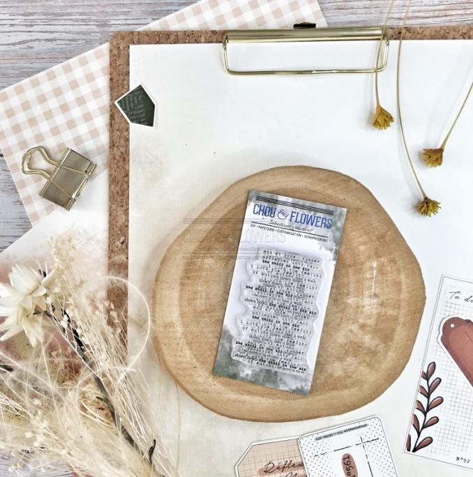 Clear Stamp 2x4 Inch - CLEAR TEXT GRUNGE - Chou and Flowers