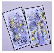 Rubber Stamp - 4x5 Inch - UNICORN - Chou and Flowers